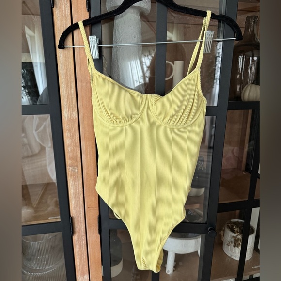 Roxy one piece swimsuit ribbed cup underwire textured crinkle butter love muse - Picture 3 of 12